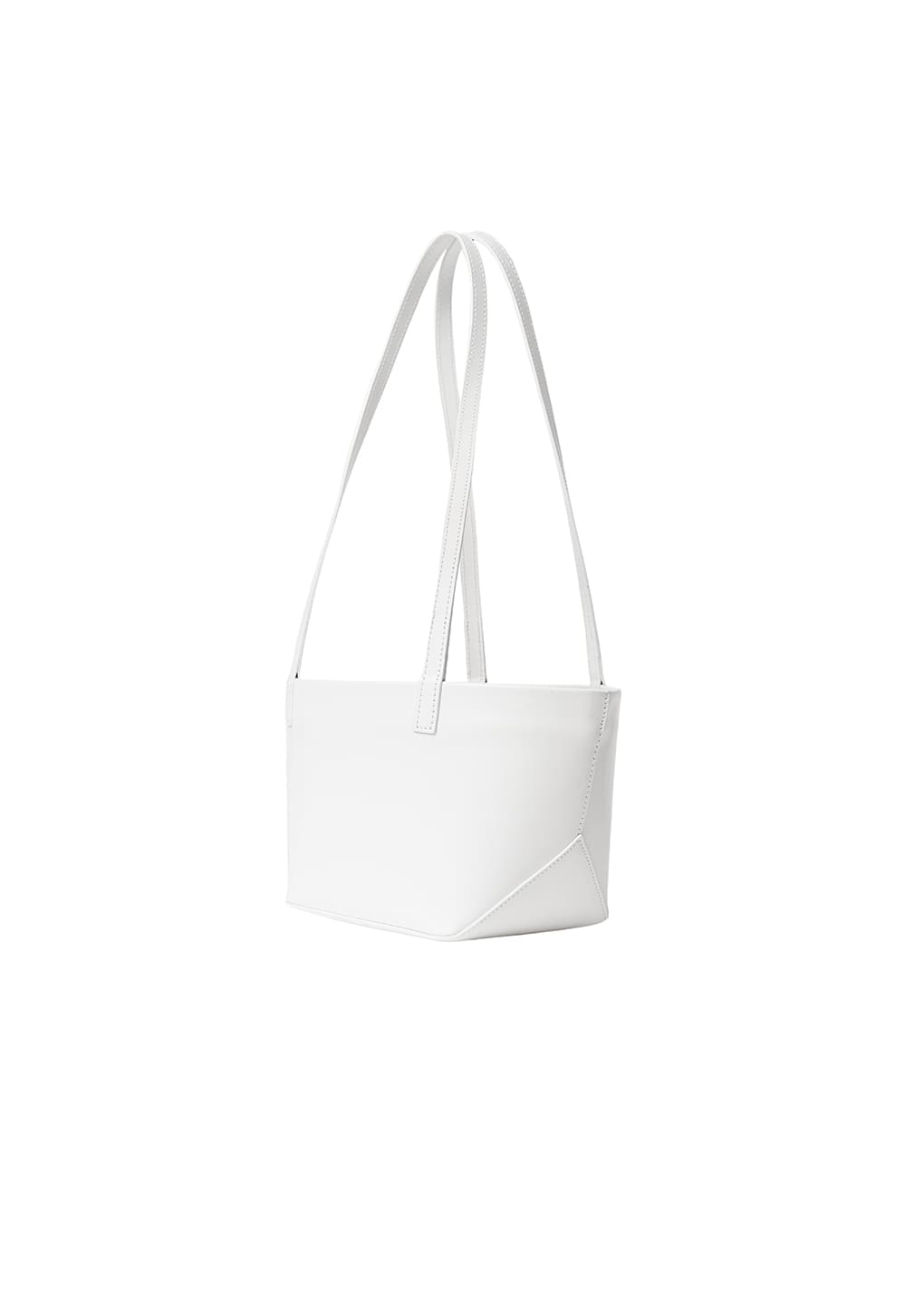 mini square leather bag, white hover