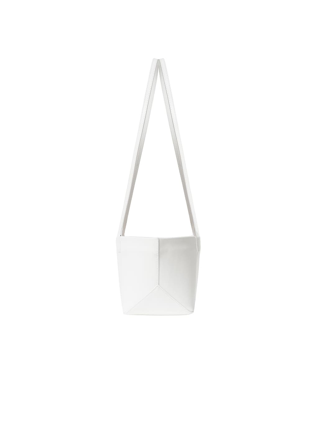mini square leather bag, white