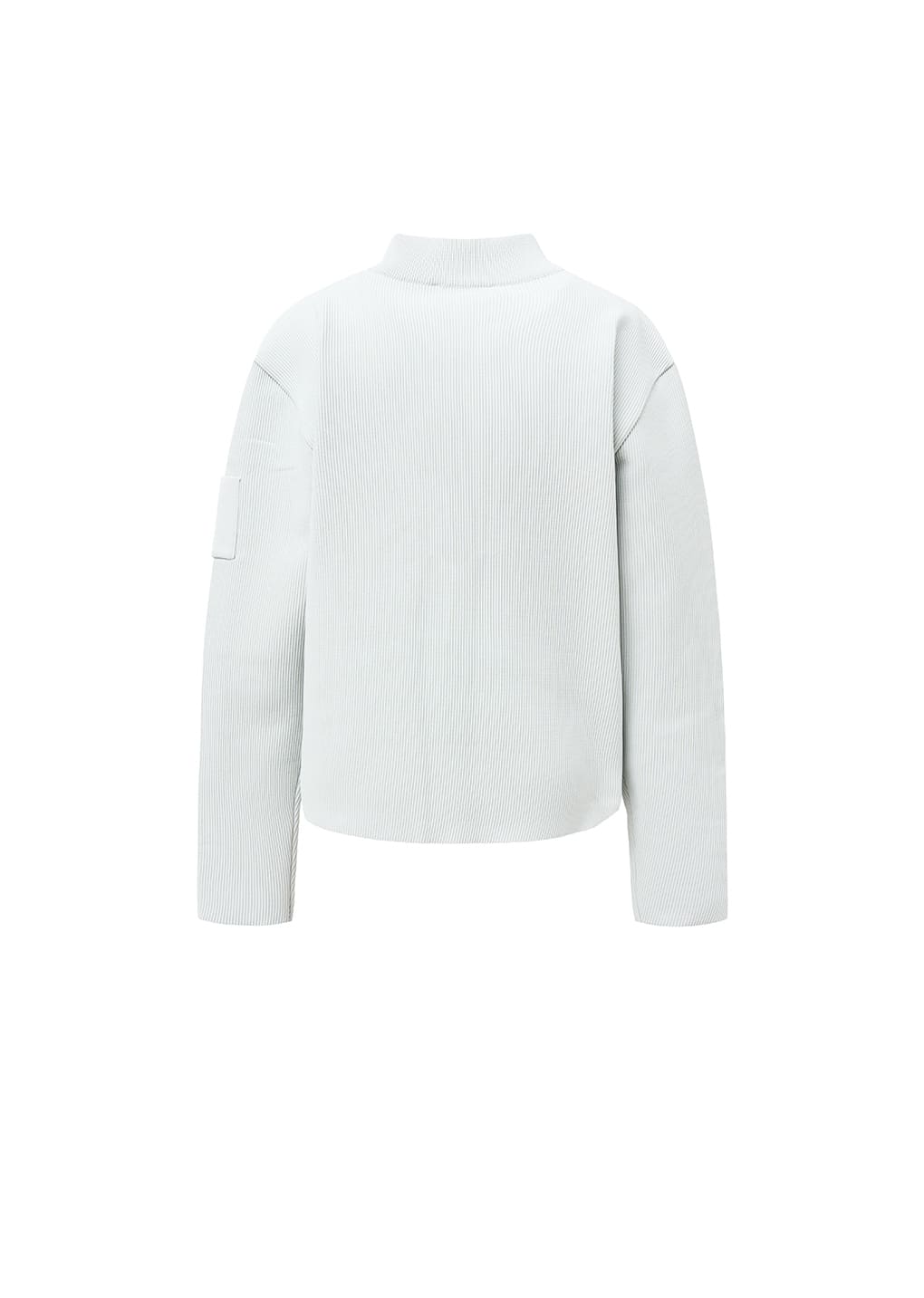 mock neck zip-up cardigan, grey