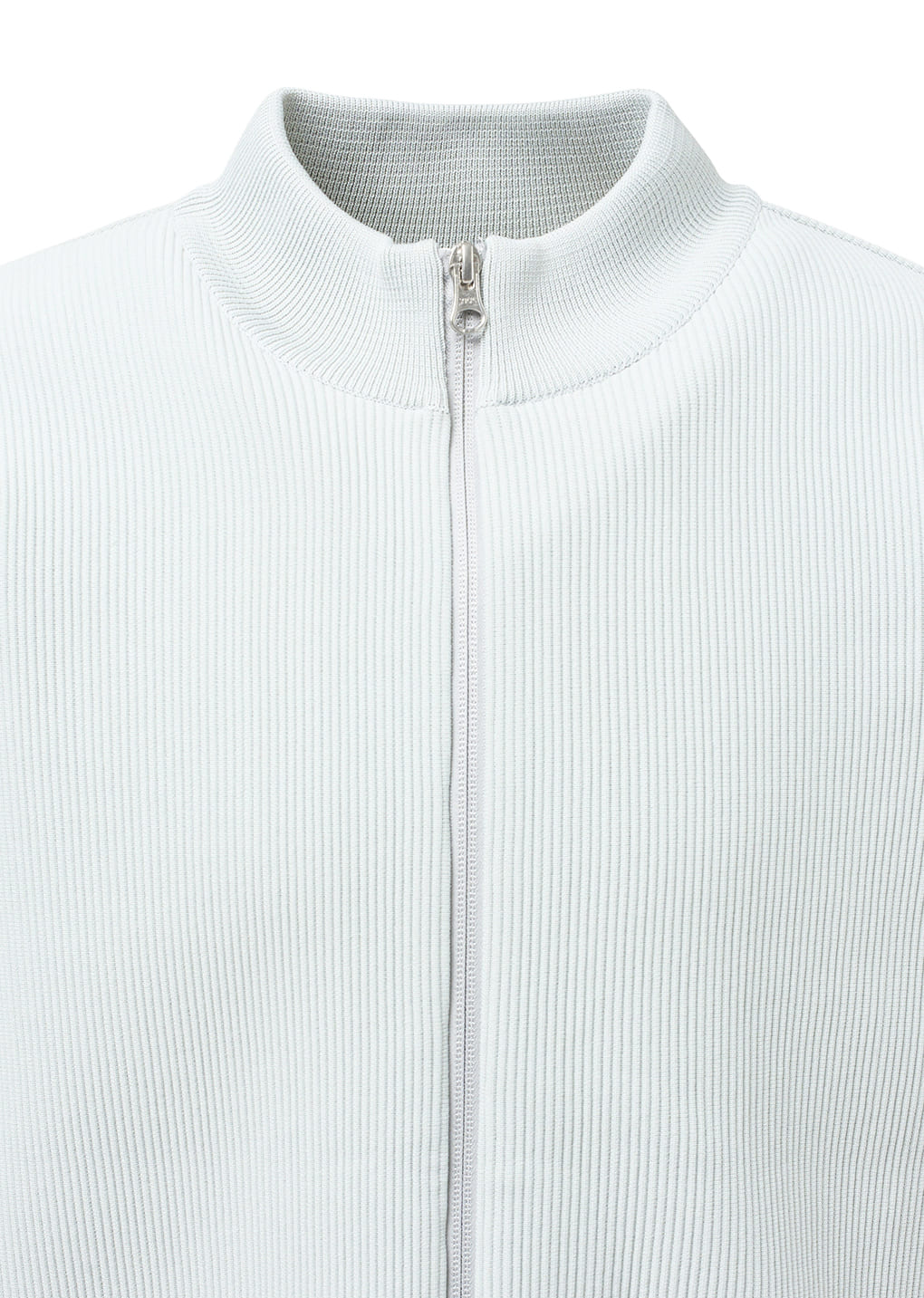 mock neck zip-up cardigan, grey