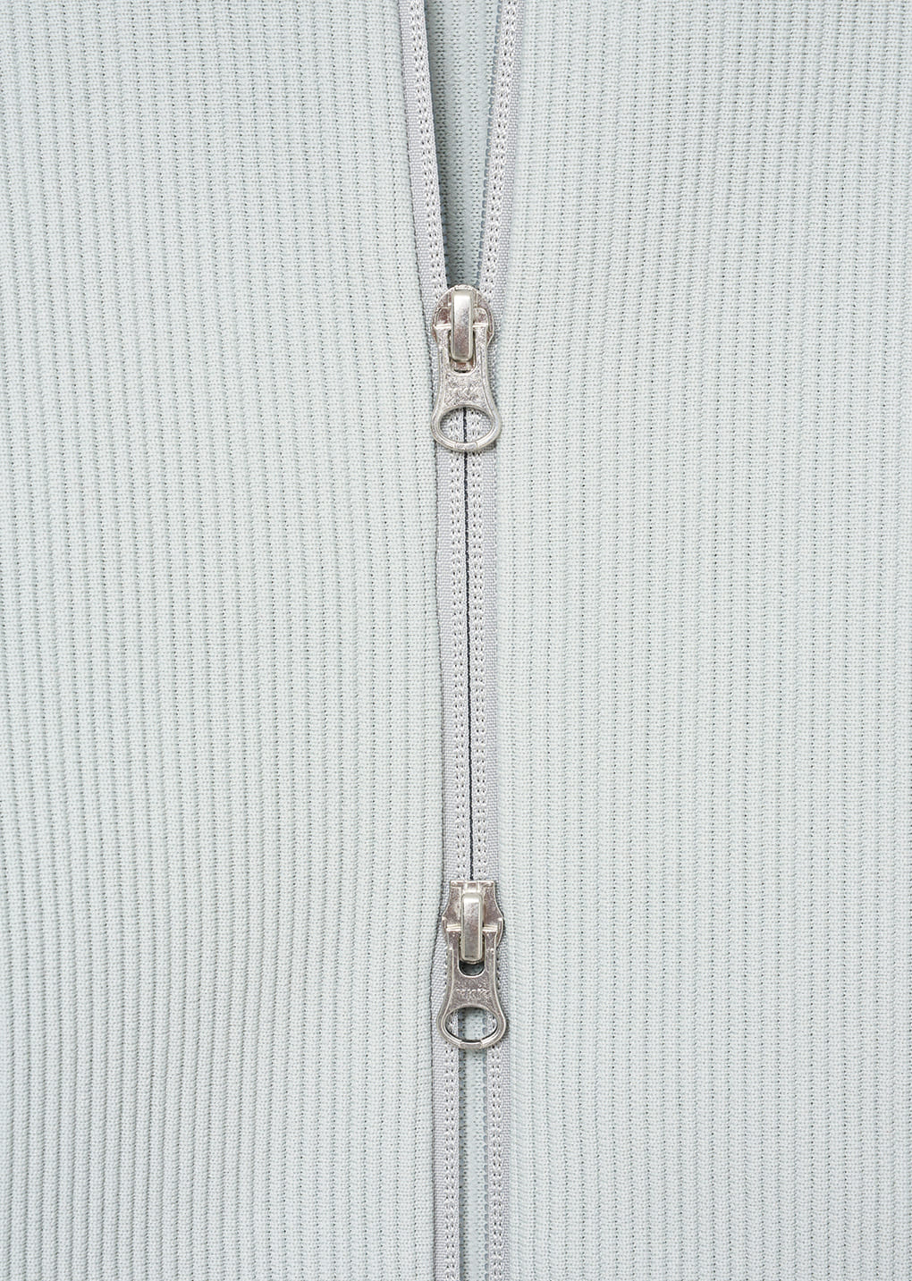 mock neck zip-up cardigan, grey