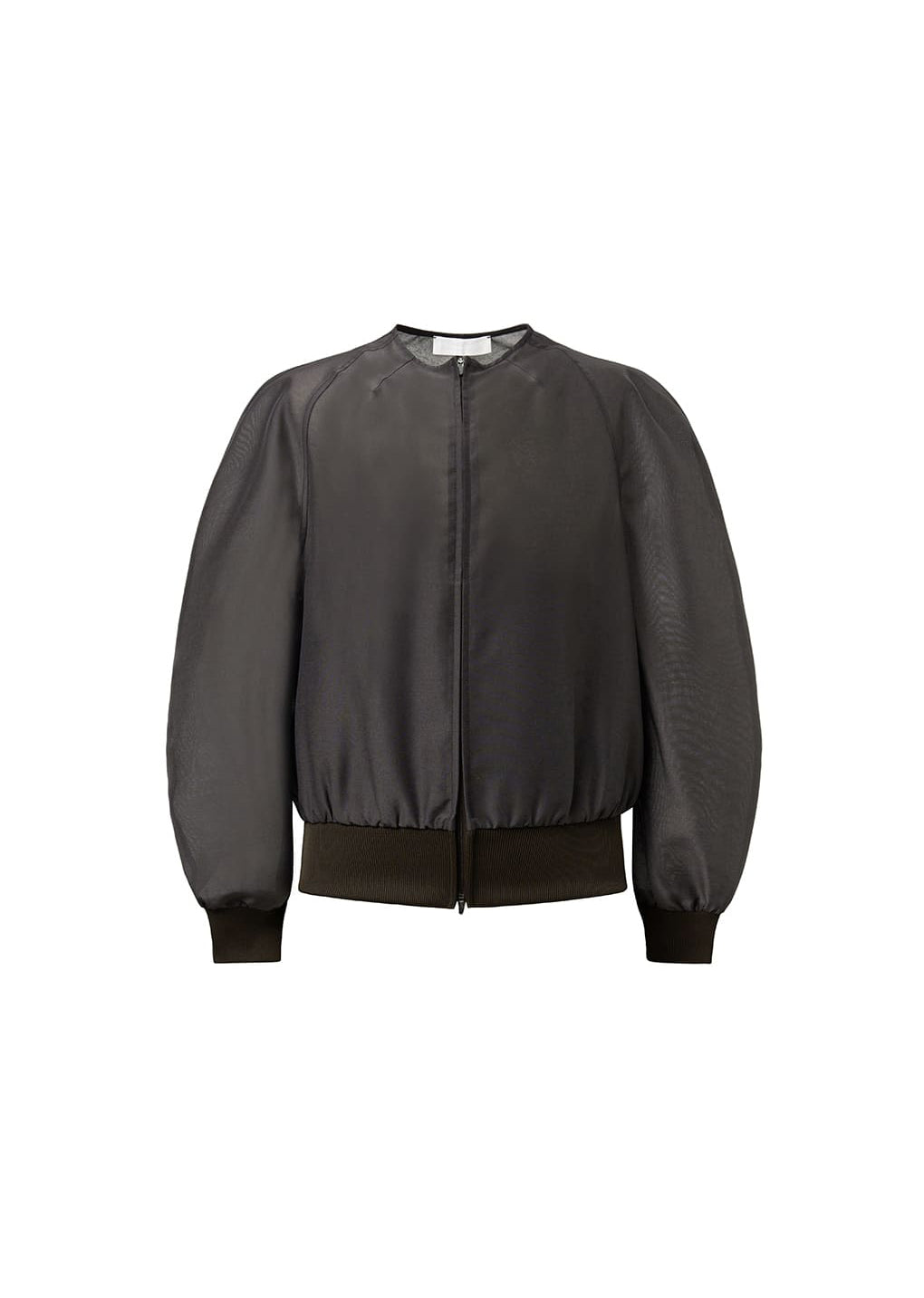 mock neck organza jumper, charcoal