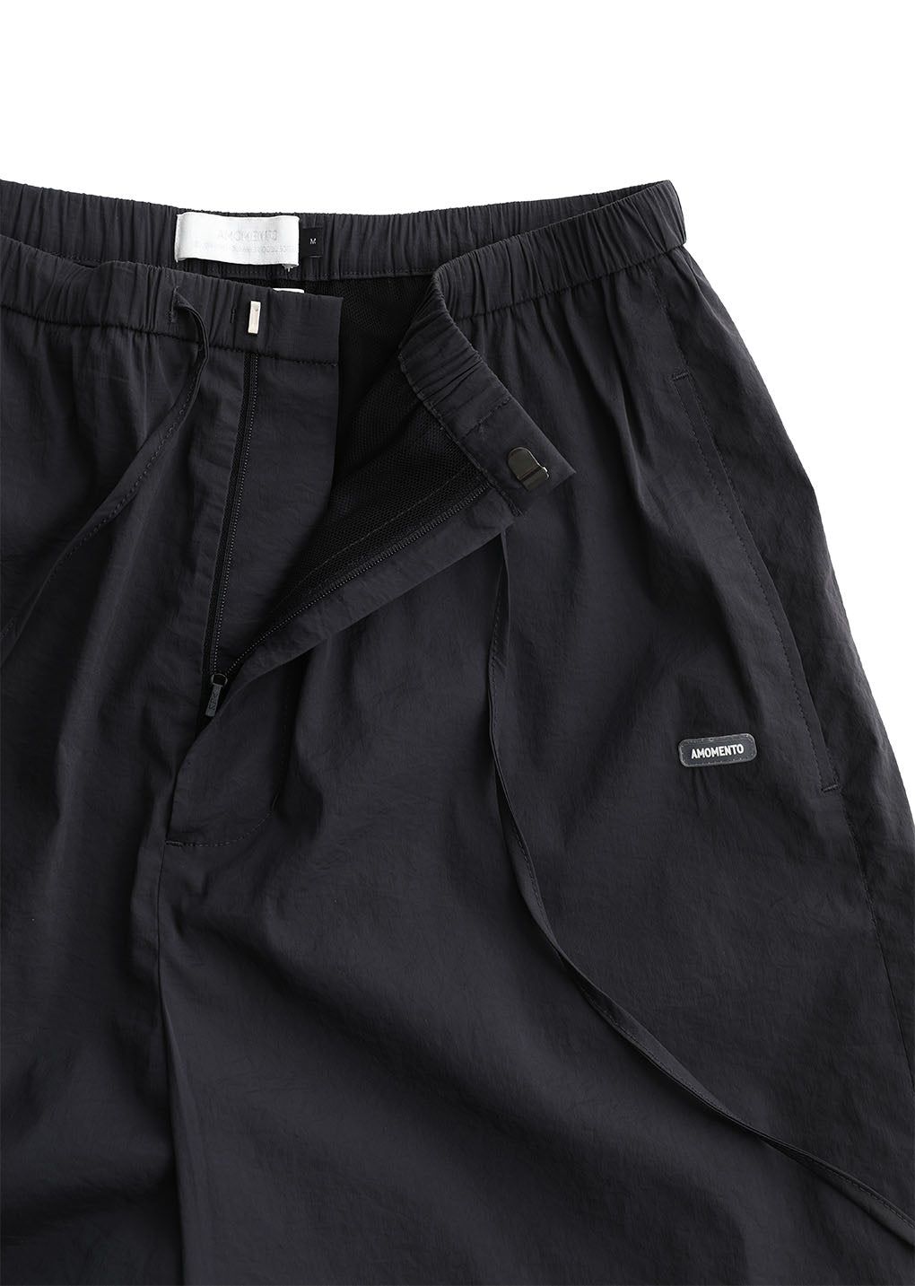 men's nylon layered pants, charcoal