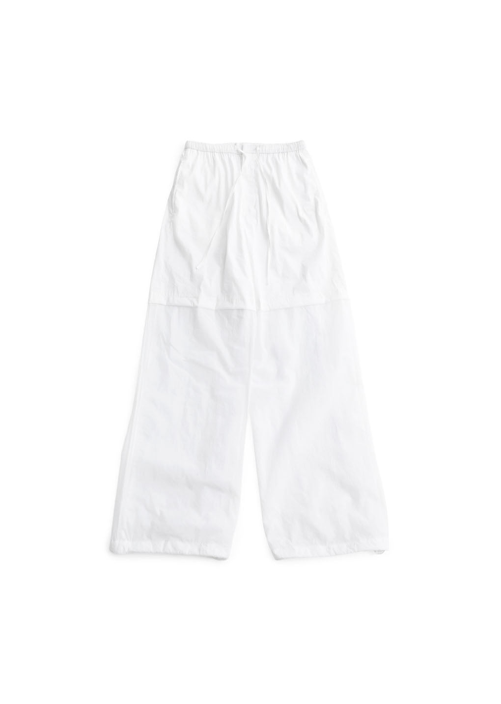 men's nylon layered pants, white