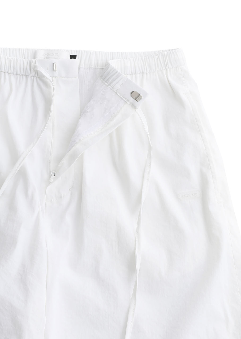 men's nylon layered pants, white