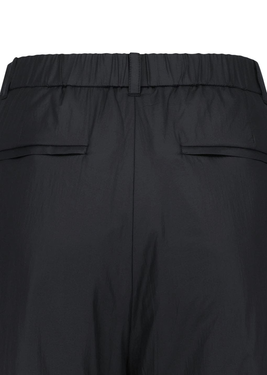 nylon padded straight pants, black