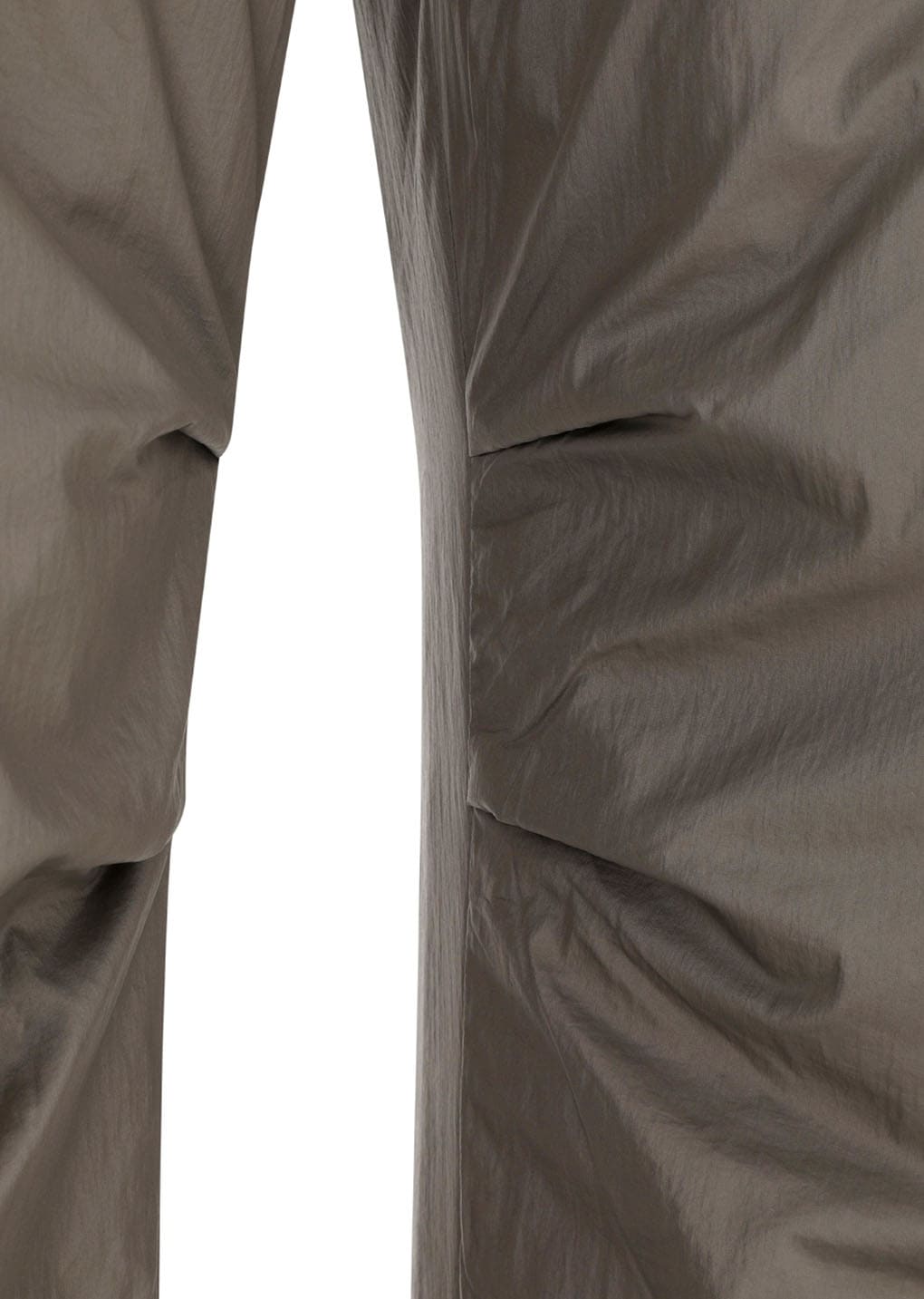 nylon padded straight pants, brown