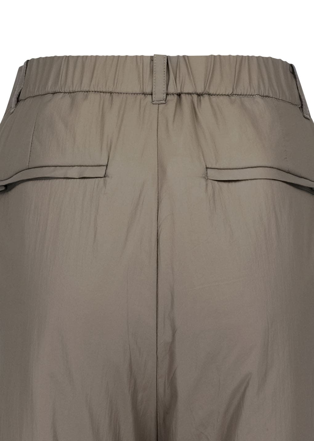 nylon padded straight pants, brown