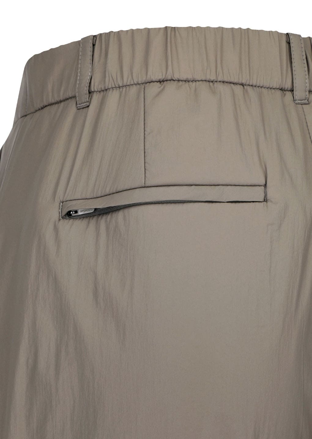 nylon padded straight pants, brown