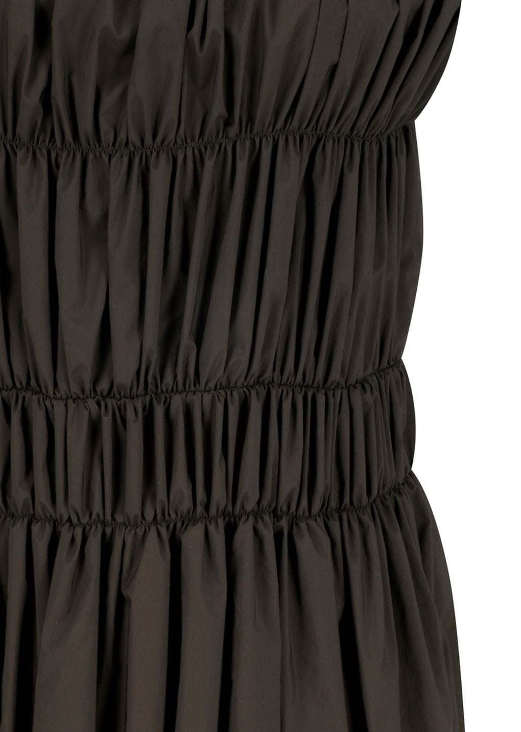nylon shirring dress, brown
