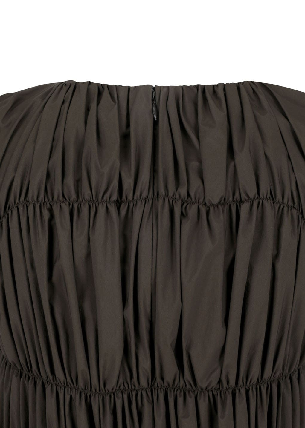 nylon shirring dress, brown