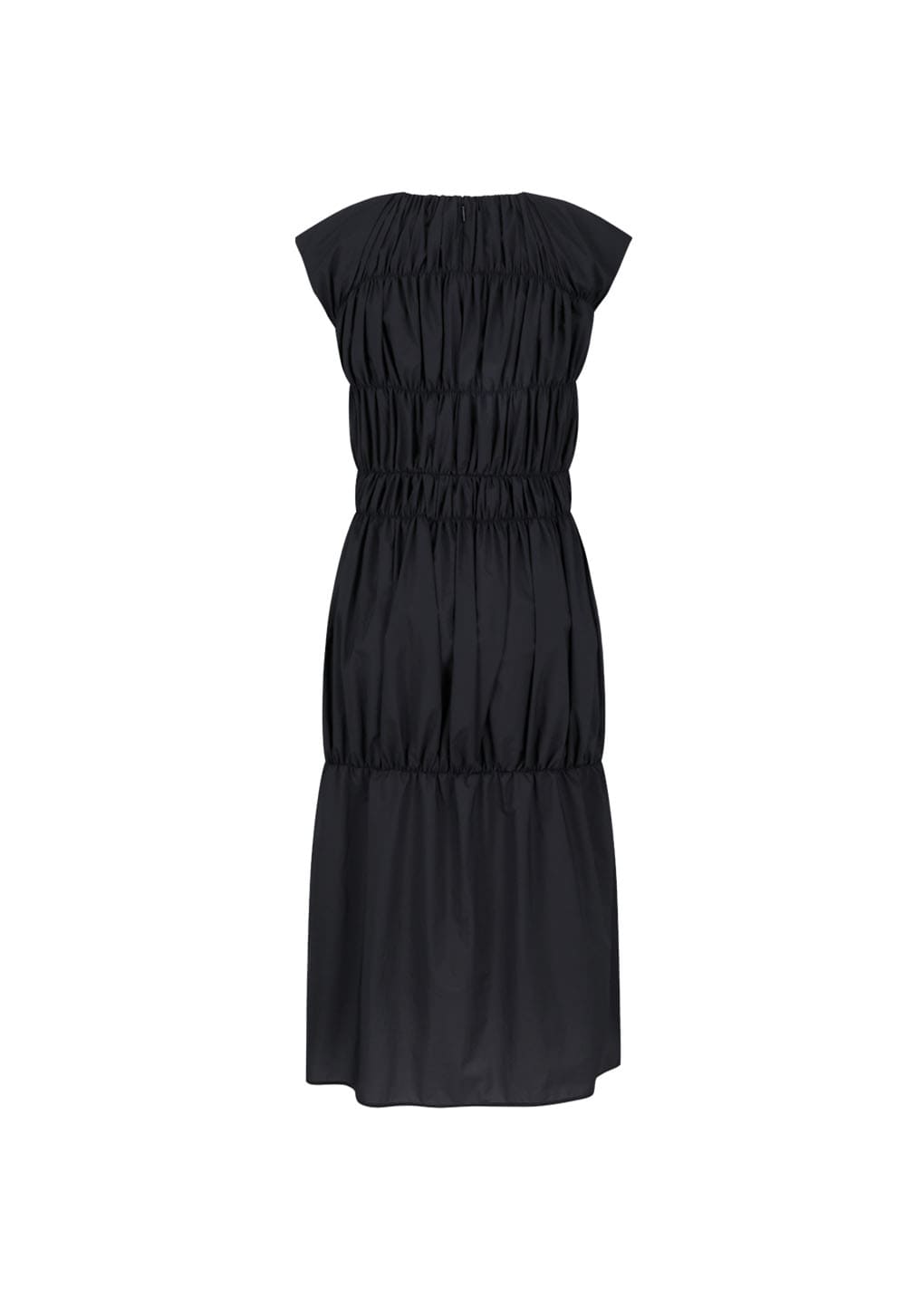 nylon shirring dress, charcoal