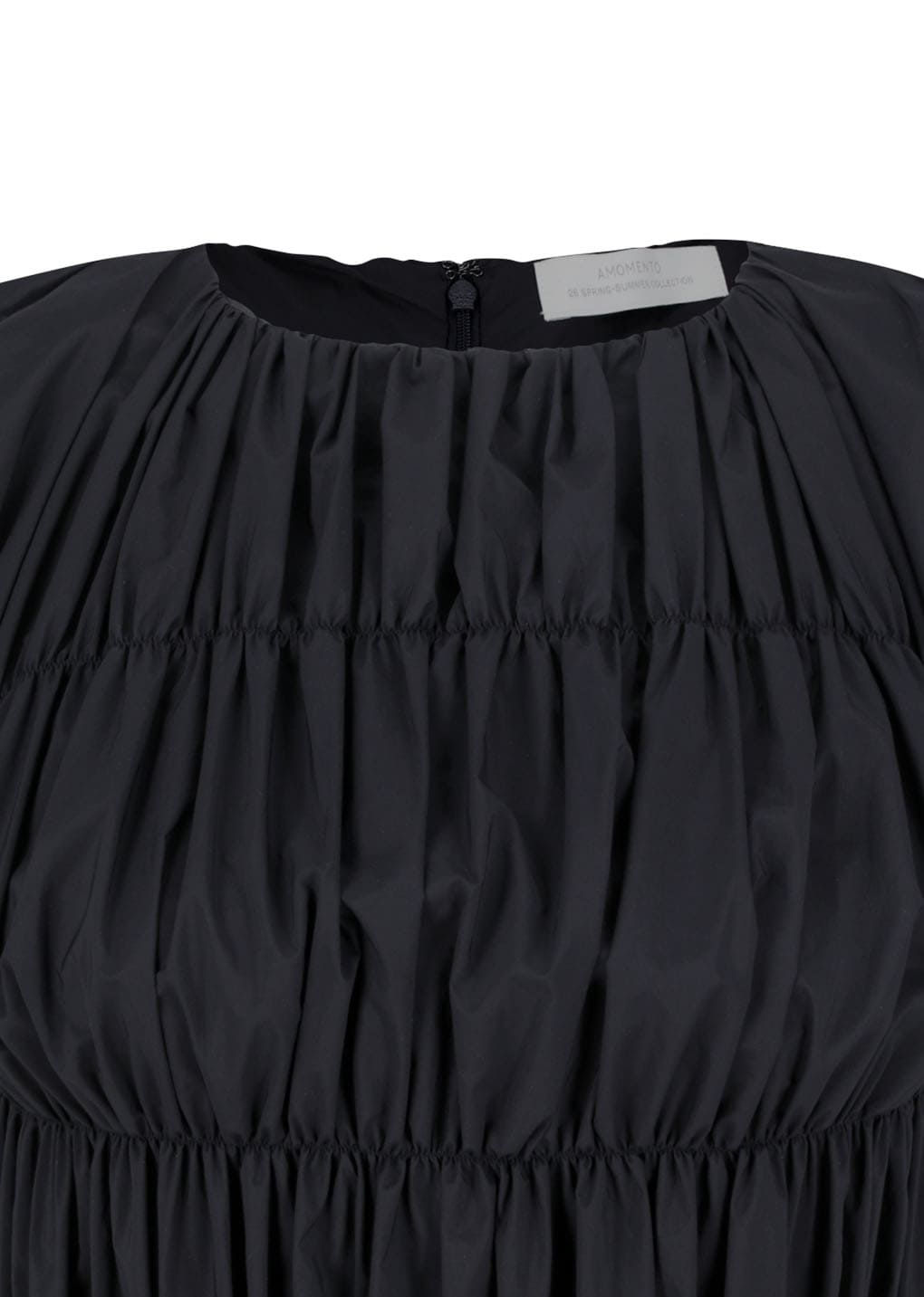 nylon shirring dress, charcoal