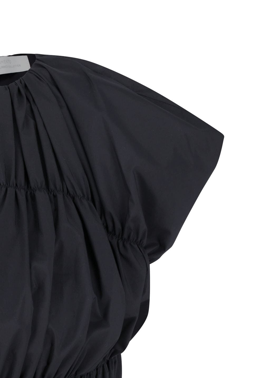 nylon shirring dress, charcoal