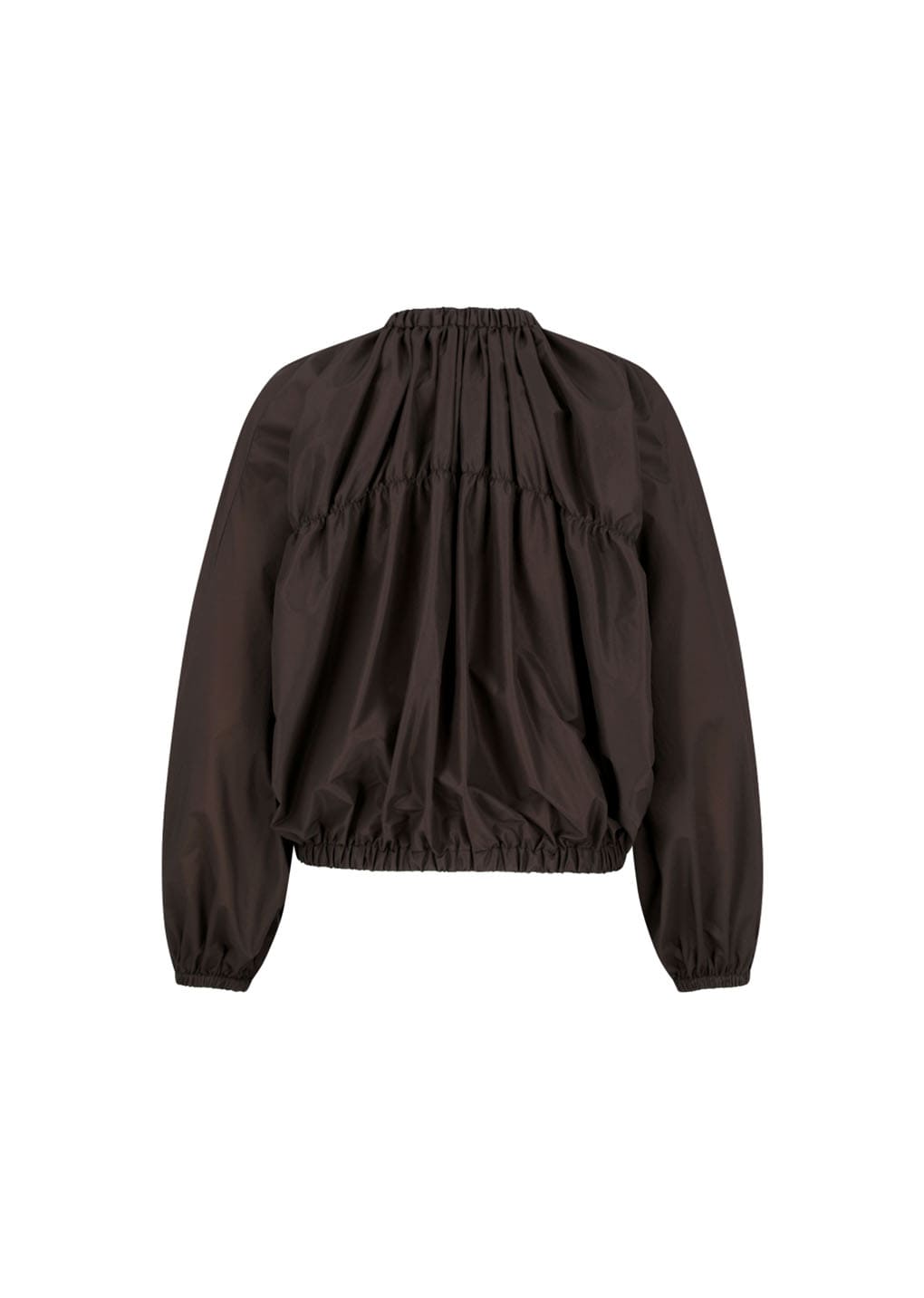 nylon shirring jumper, brown