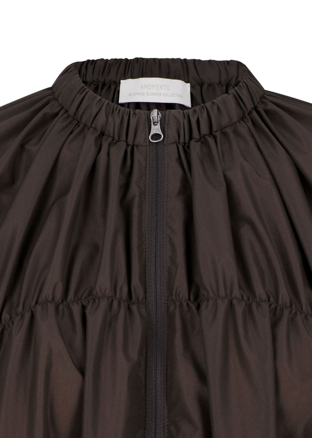 nylon shirring jumper, brown