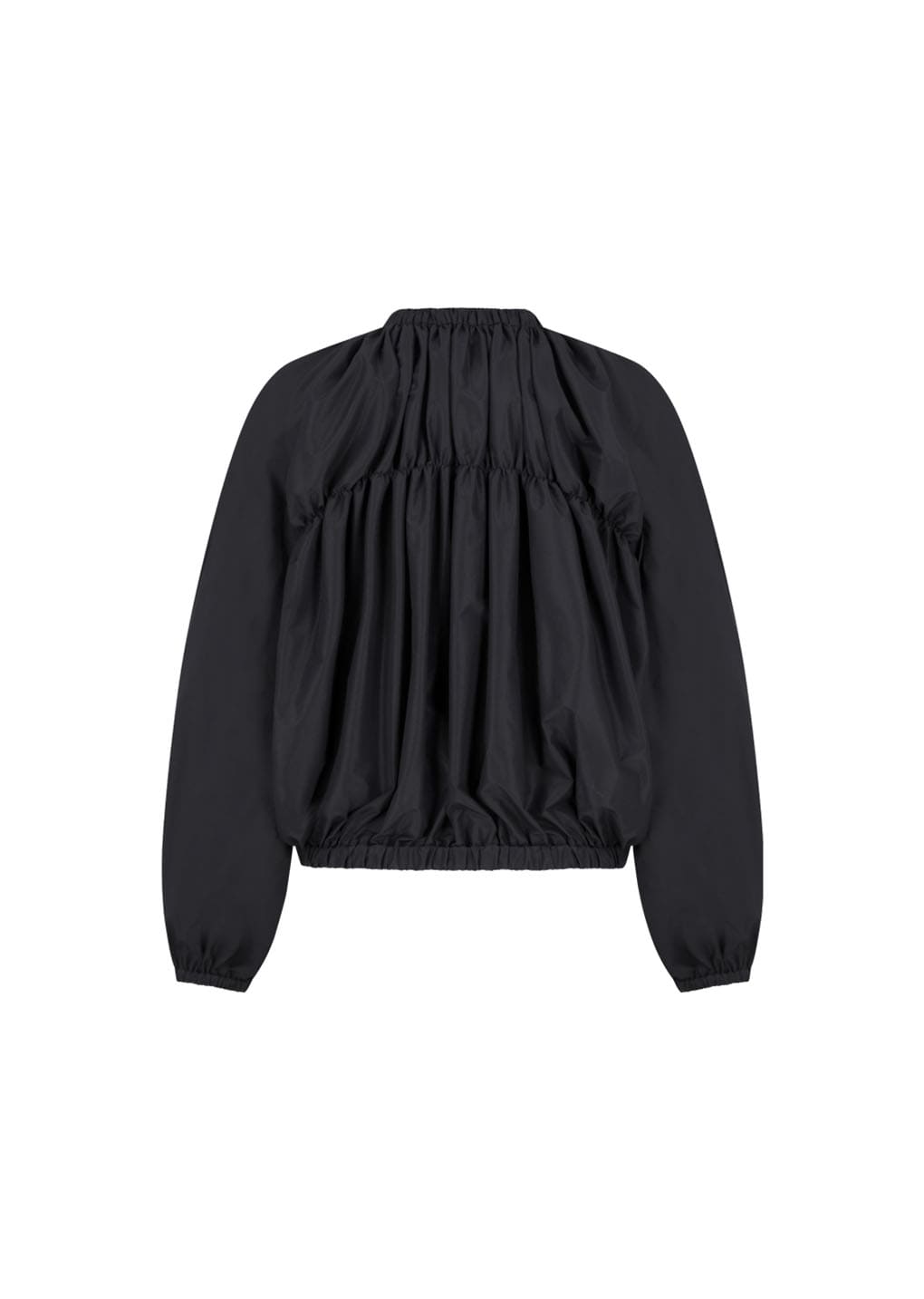 nylon shirring jumper, charcoal