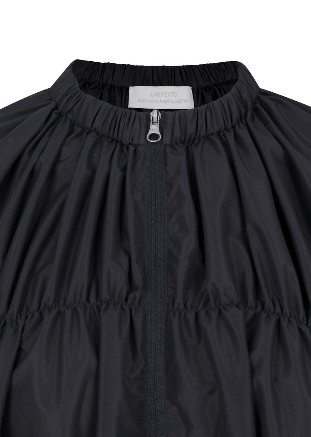 nylon shirring jumper, charcoal