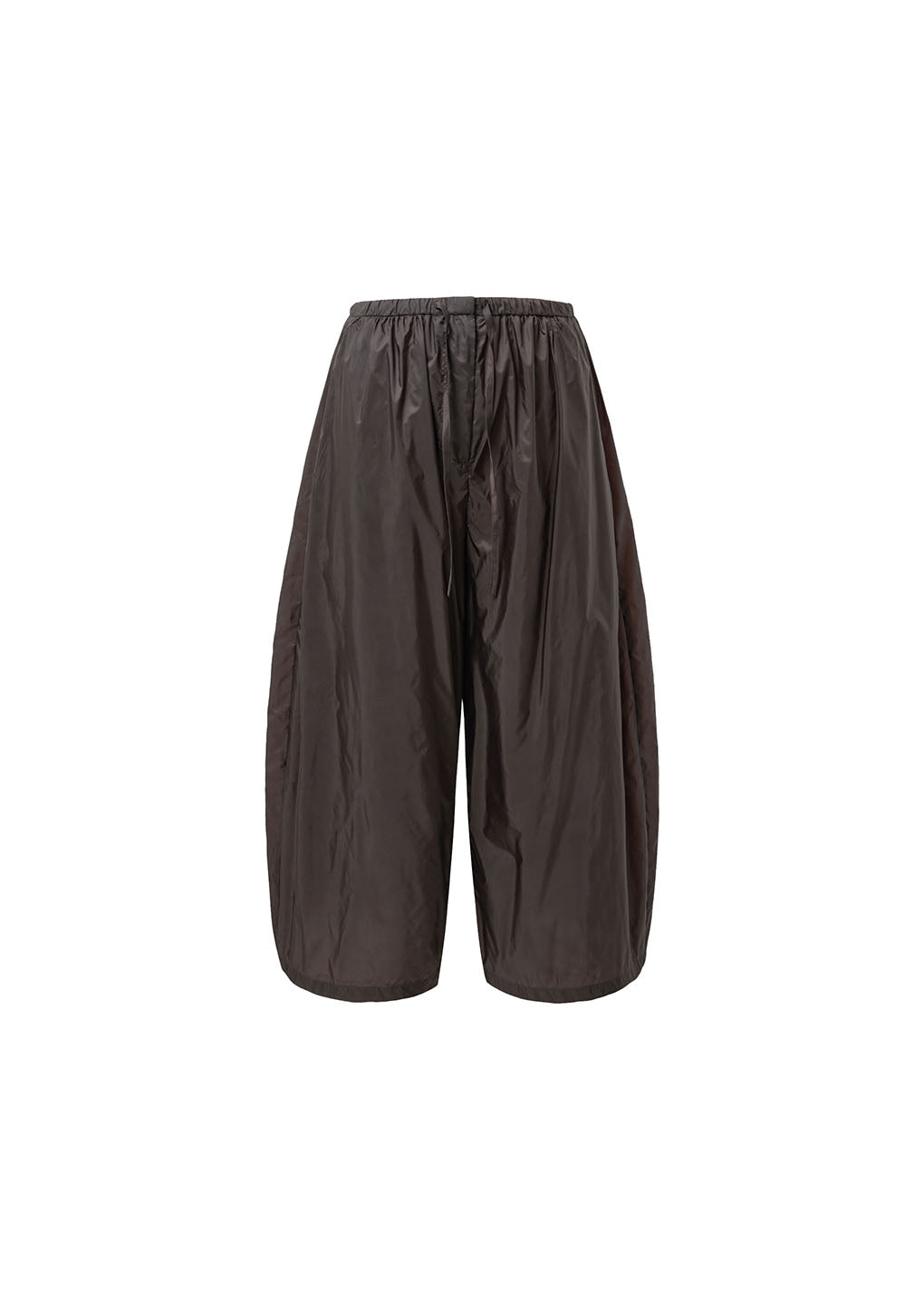 nylon shirring pants, dark brown
