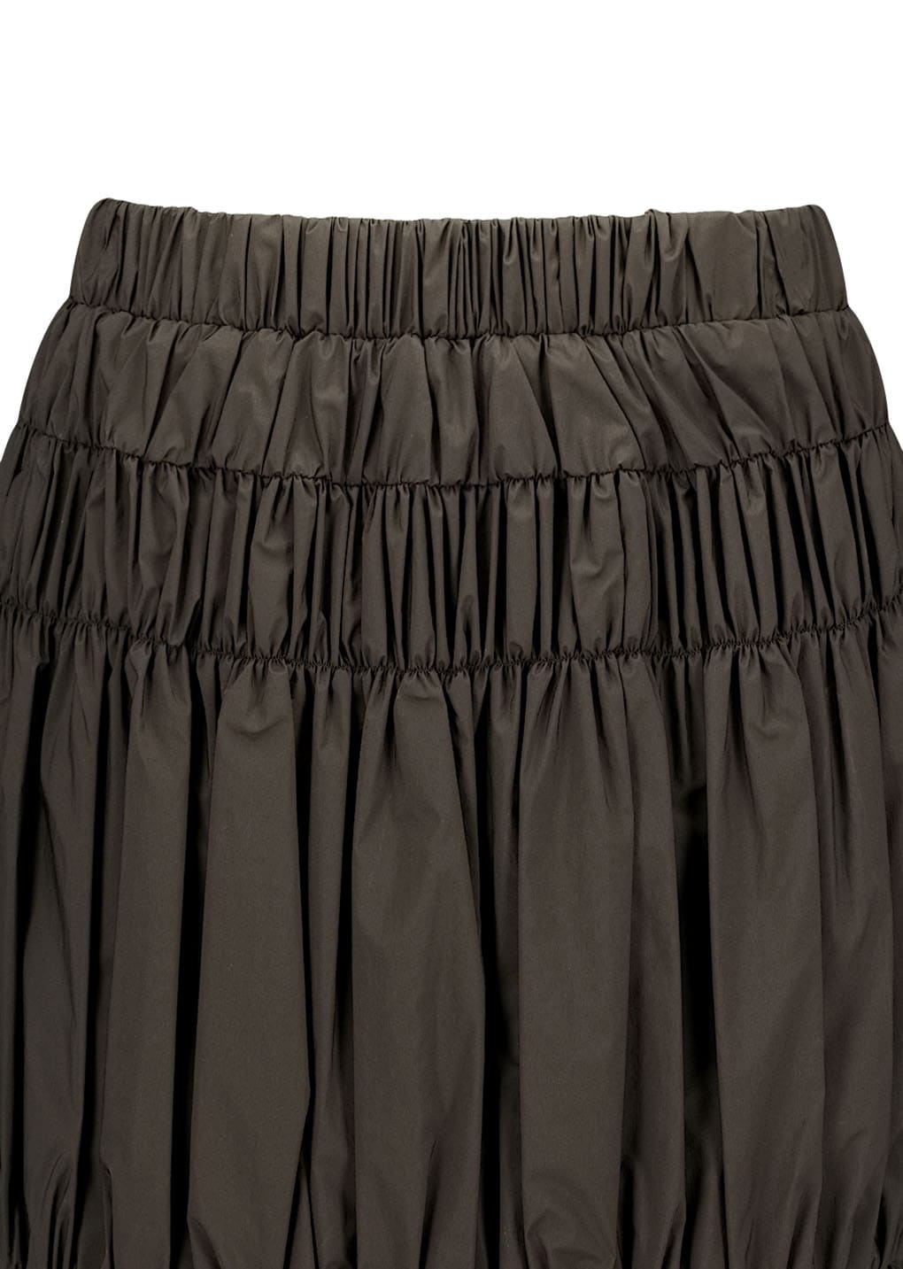 nylon shirring skirt, brown