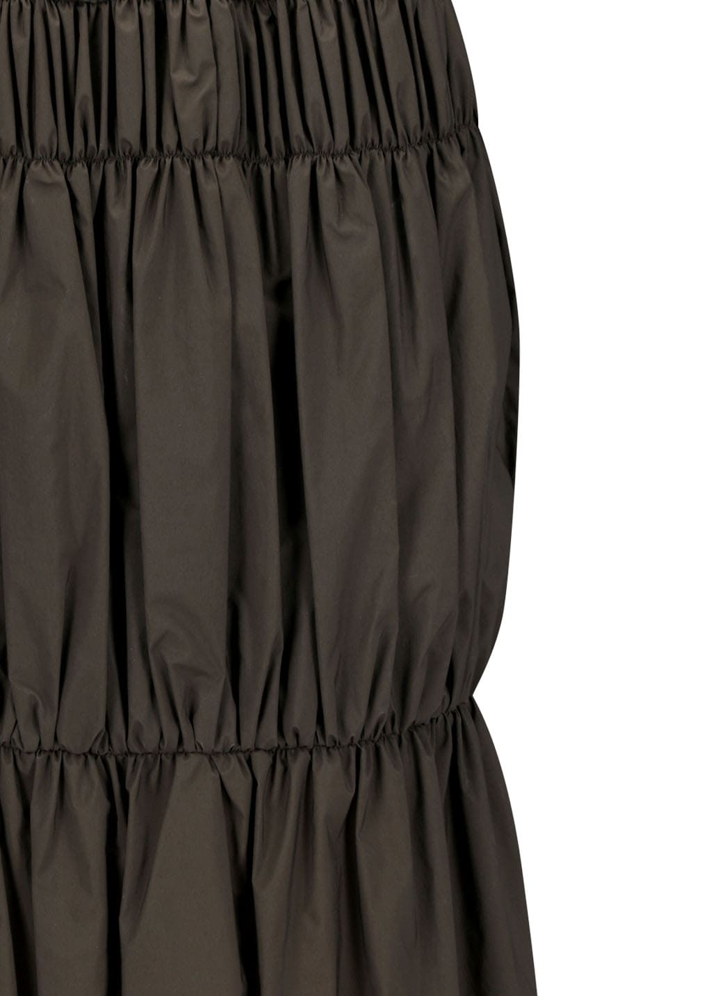 nylon shirring skirt, brown