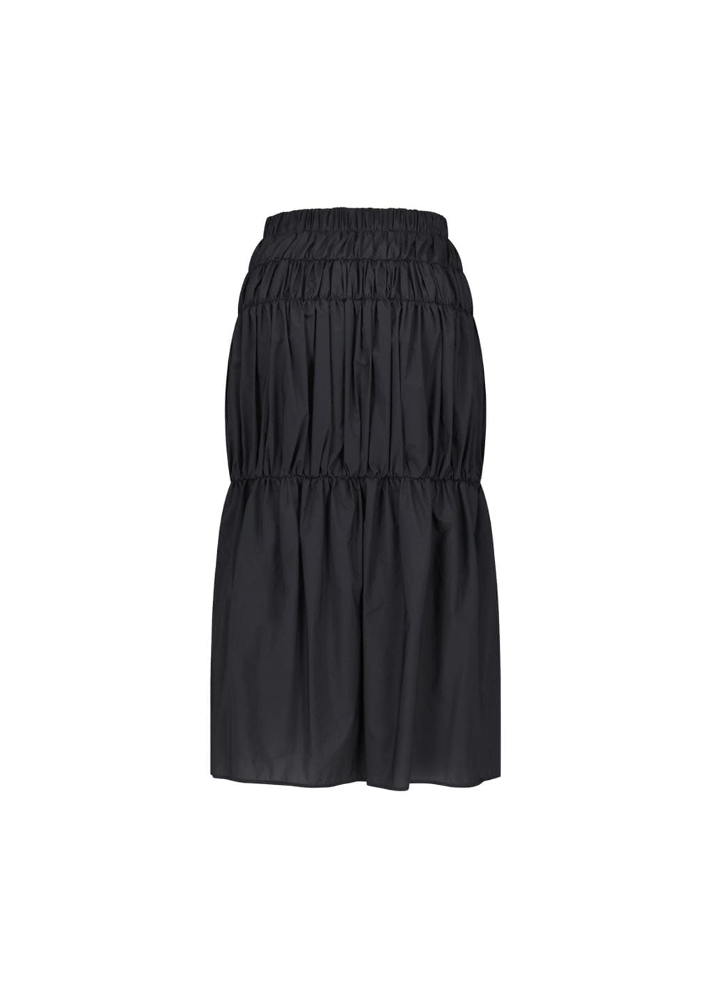 nylon shirring skirt, charcoal