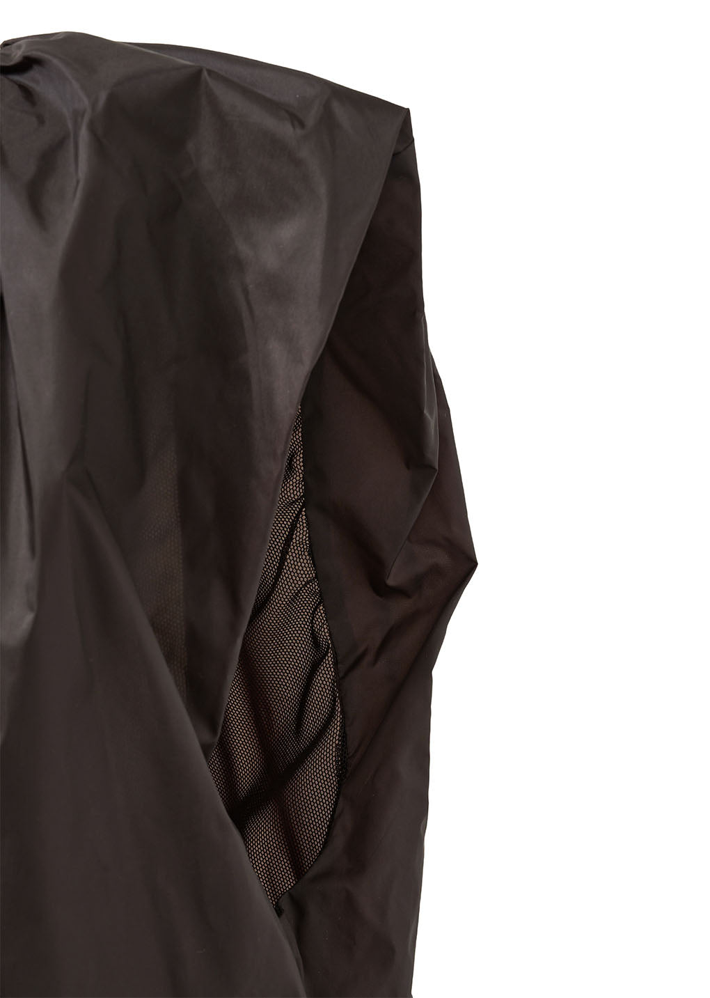 nylon volume shirring top, dark brown