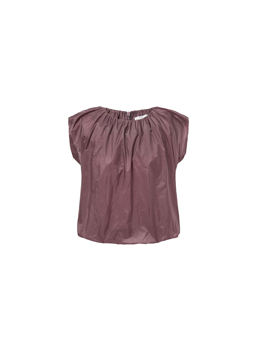 nylon volume shirring top, purple