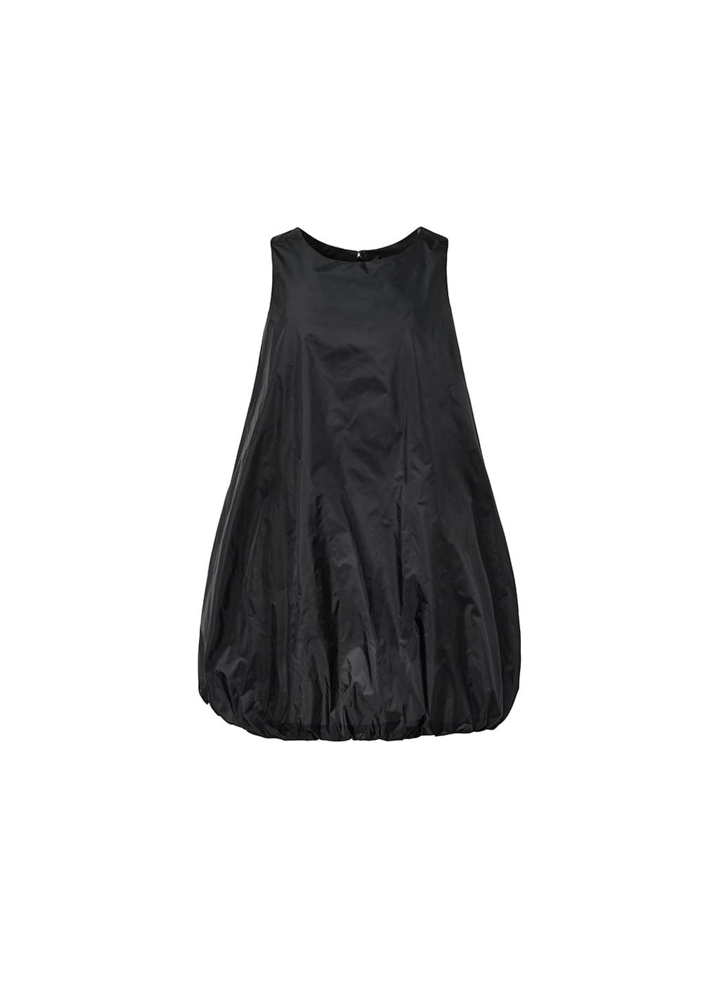 nylon volume mini dress, black