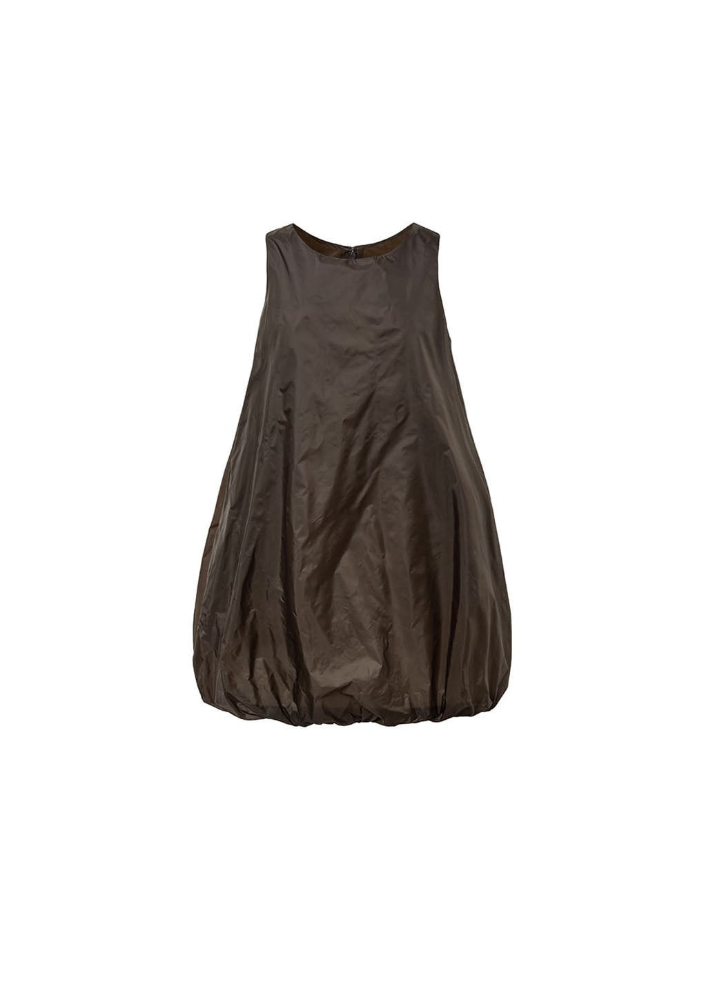 nylon volume mini dress, brown