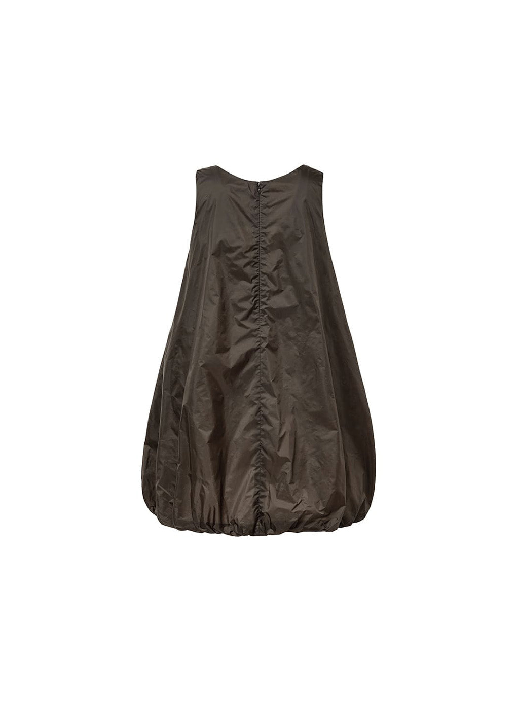 nylon volume mini dress, brown