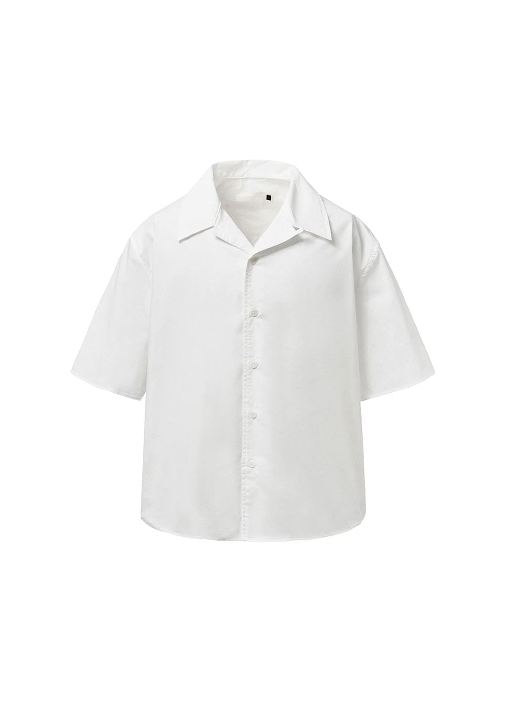 open collar half shirts, white