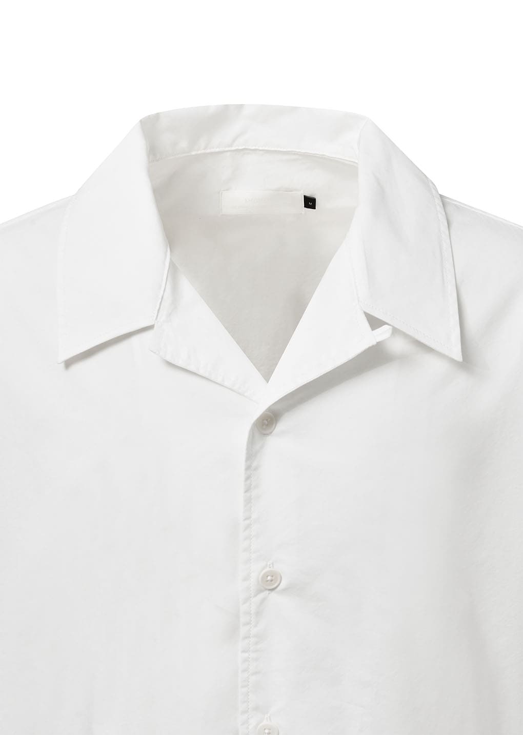 open collar half shirts, white