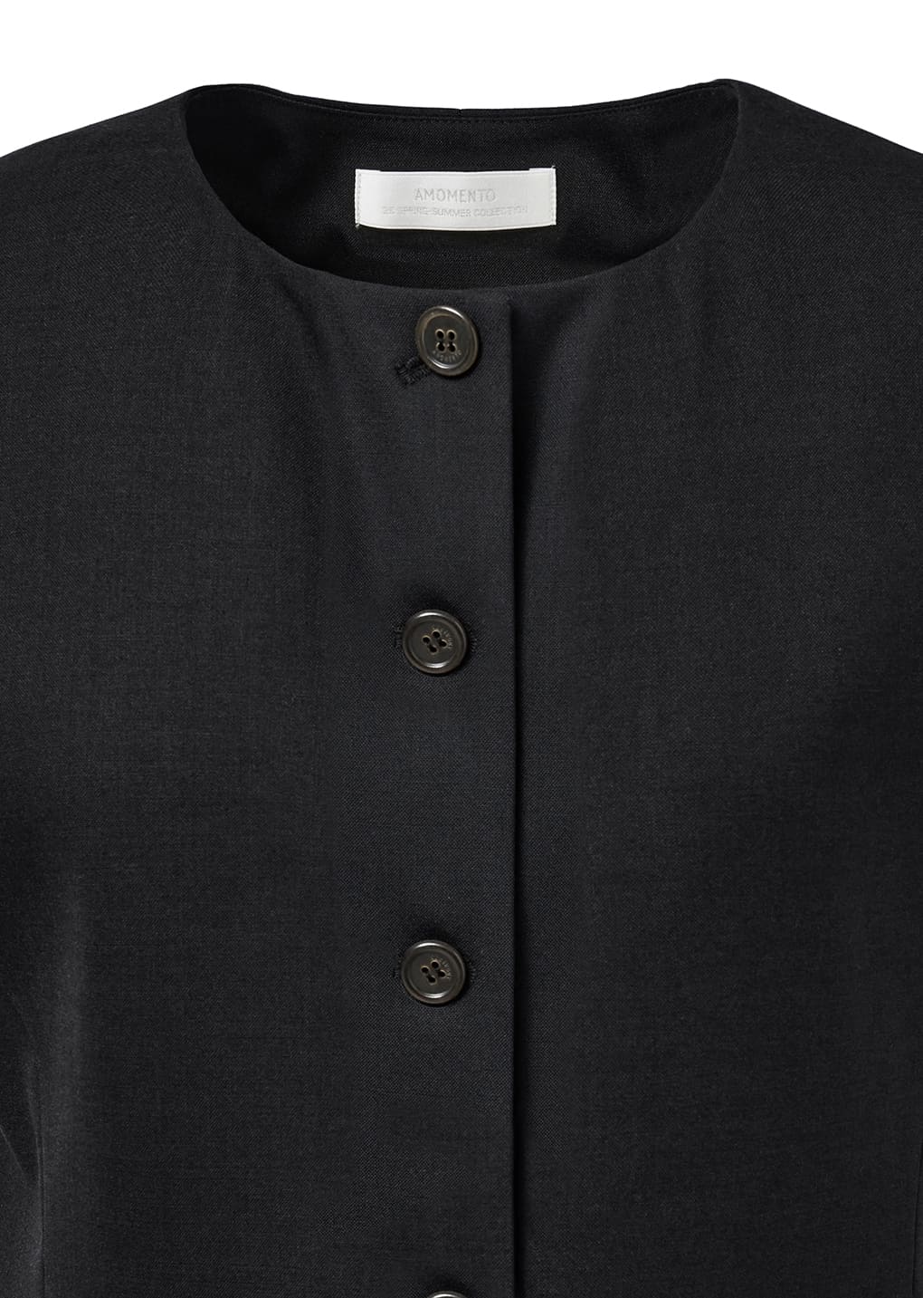 oversized button up vest, black
