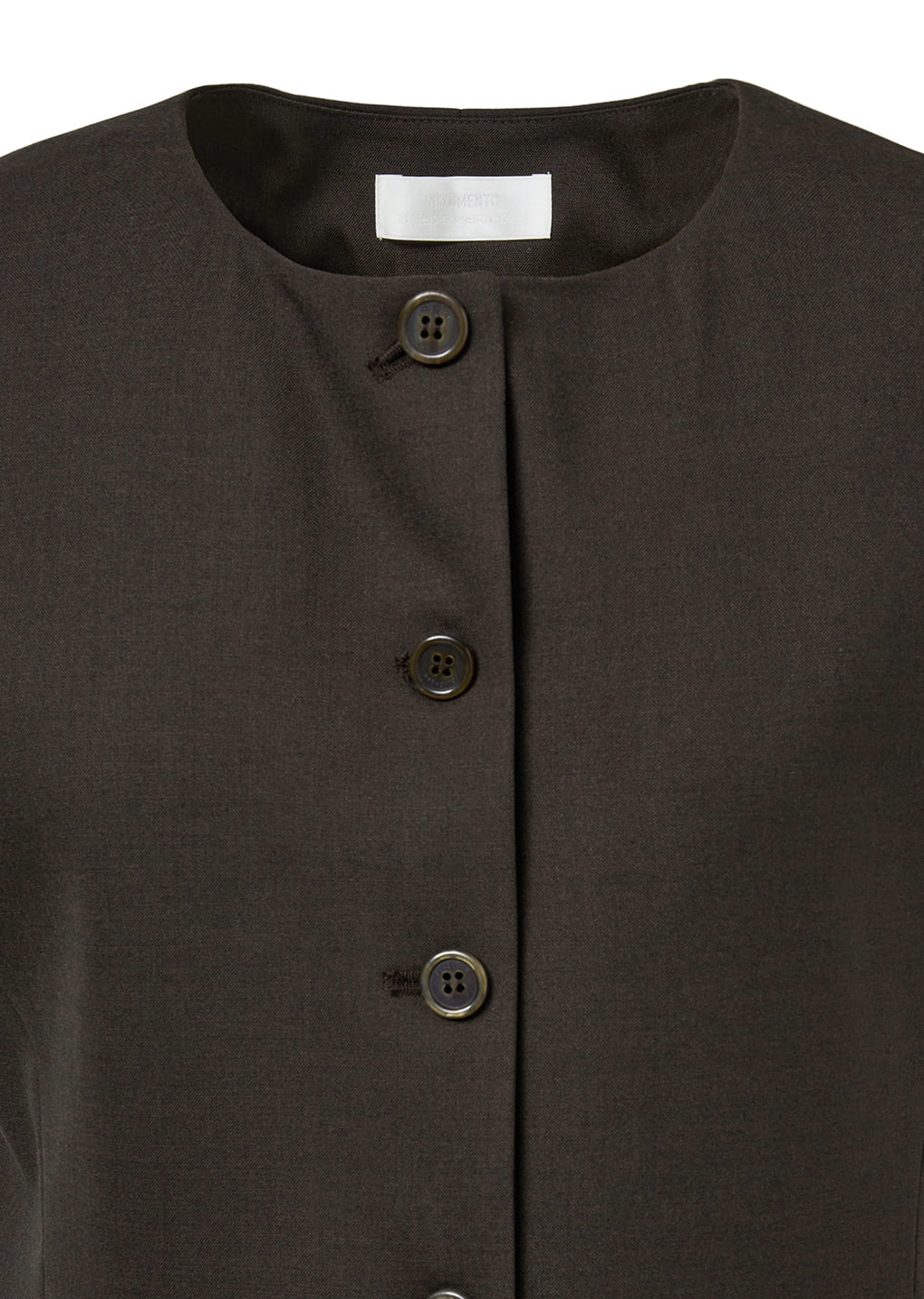 oversized button up vest, dark brown