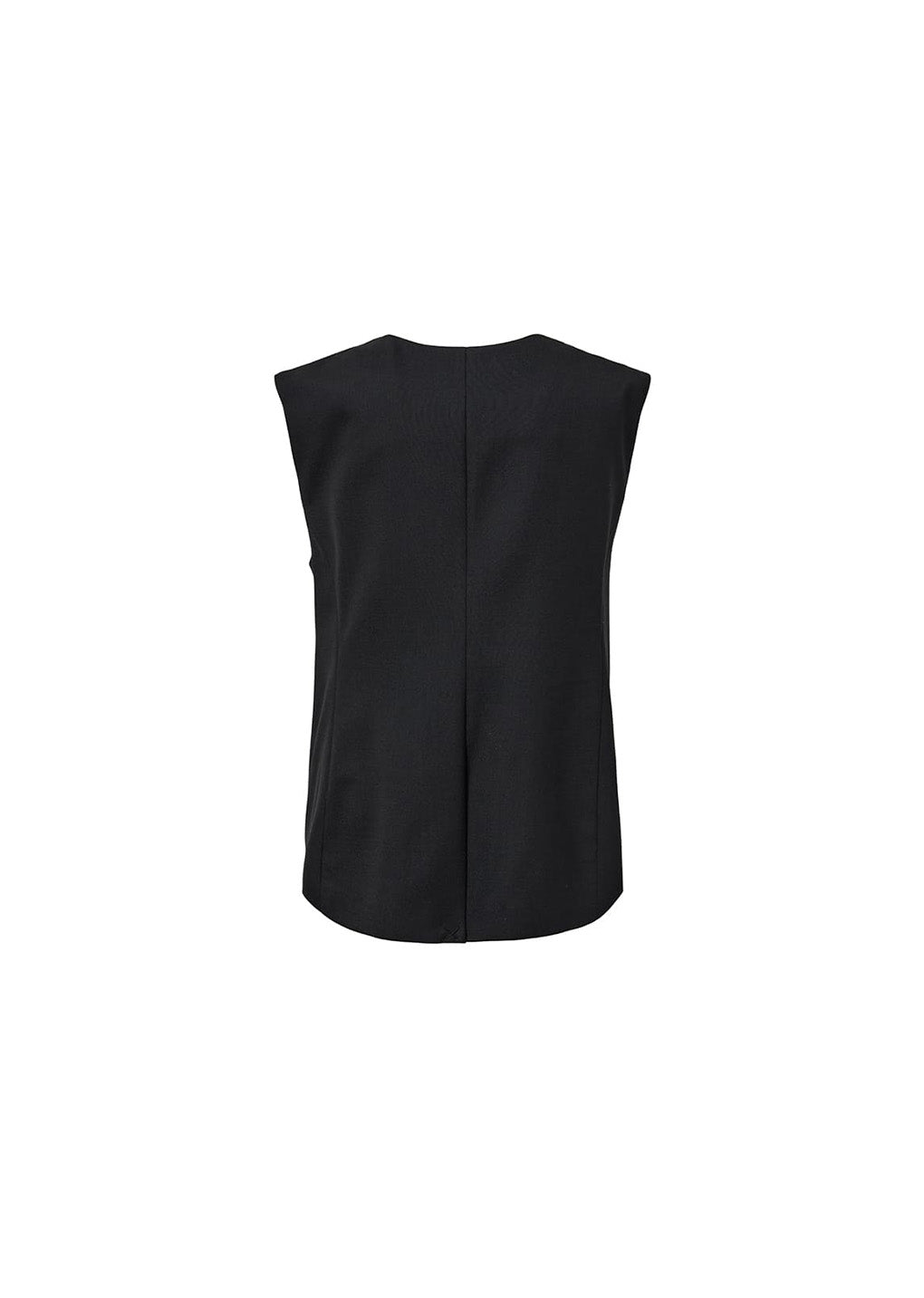 oversized button up vest, black