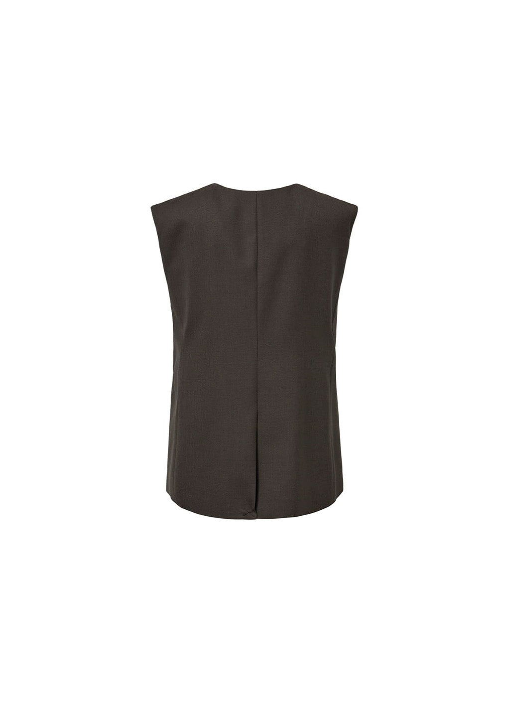 oversized button up vest, dark brown