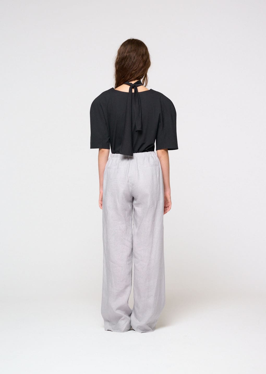 padded jersey top, charcoal