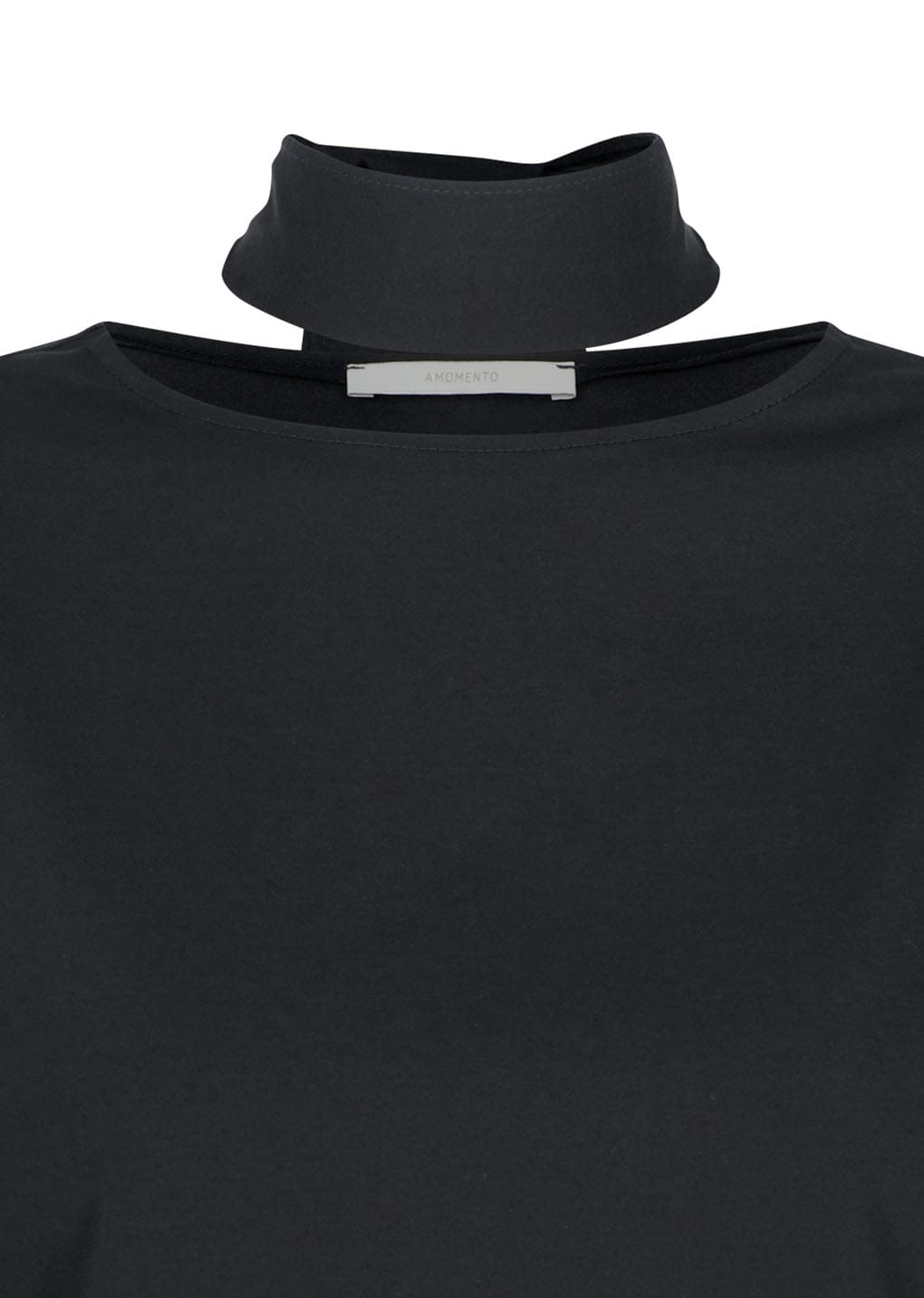 padded jersey top, charcoal