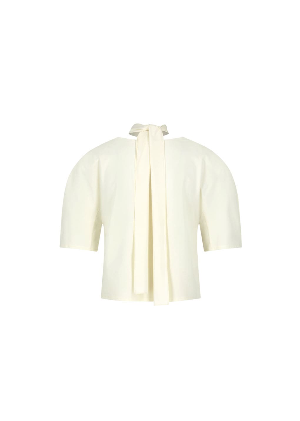 padded jersey top, ivory