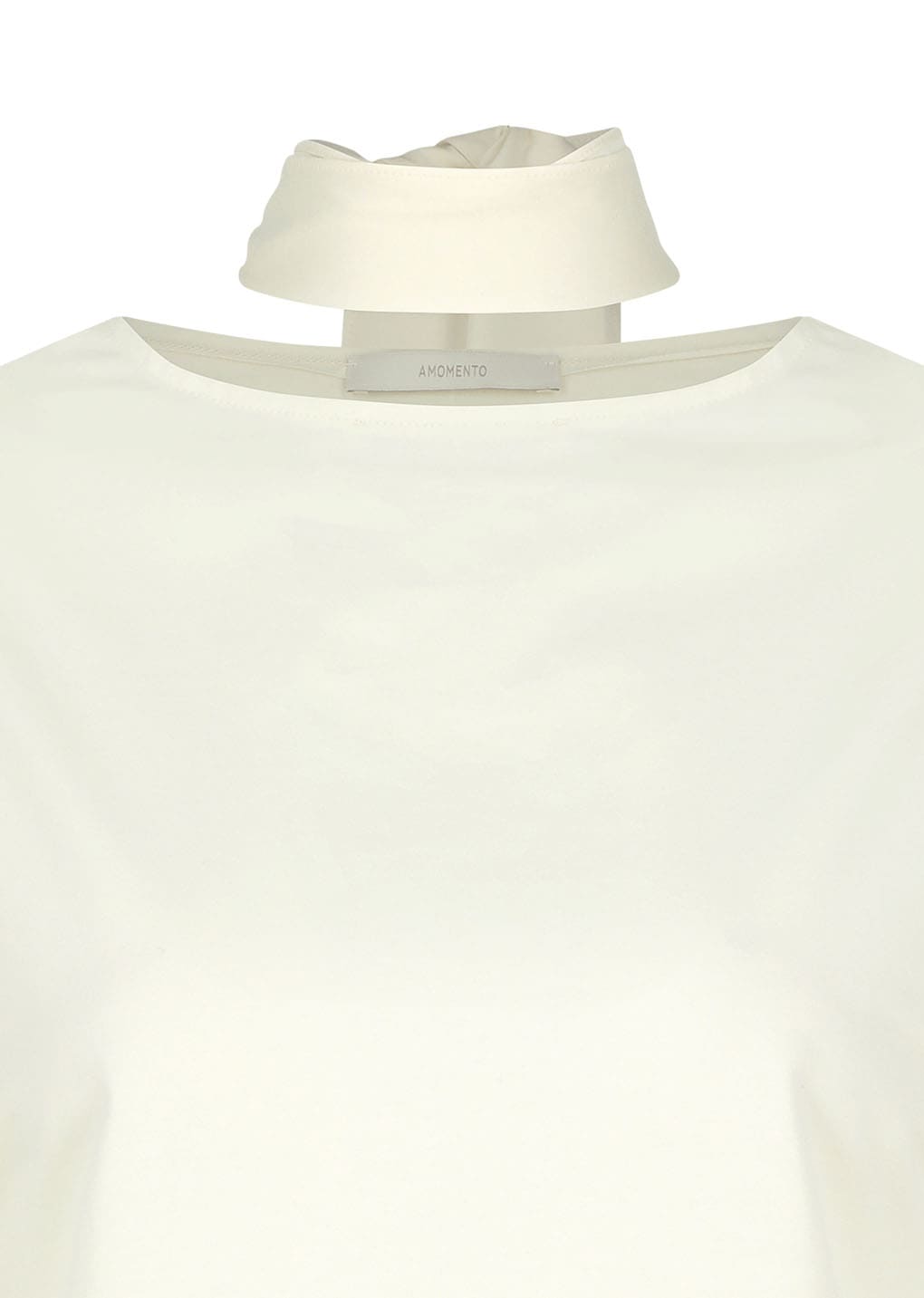 padded jersey top, ivory