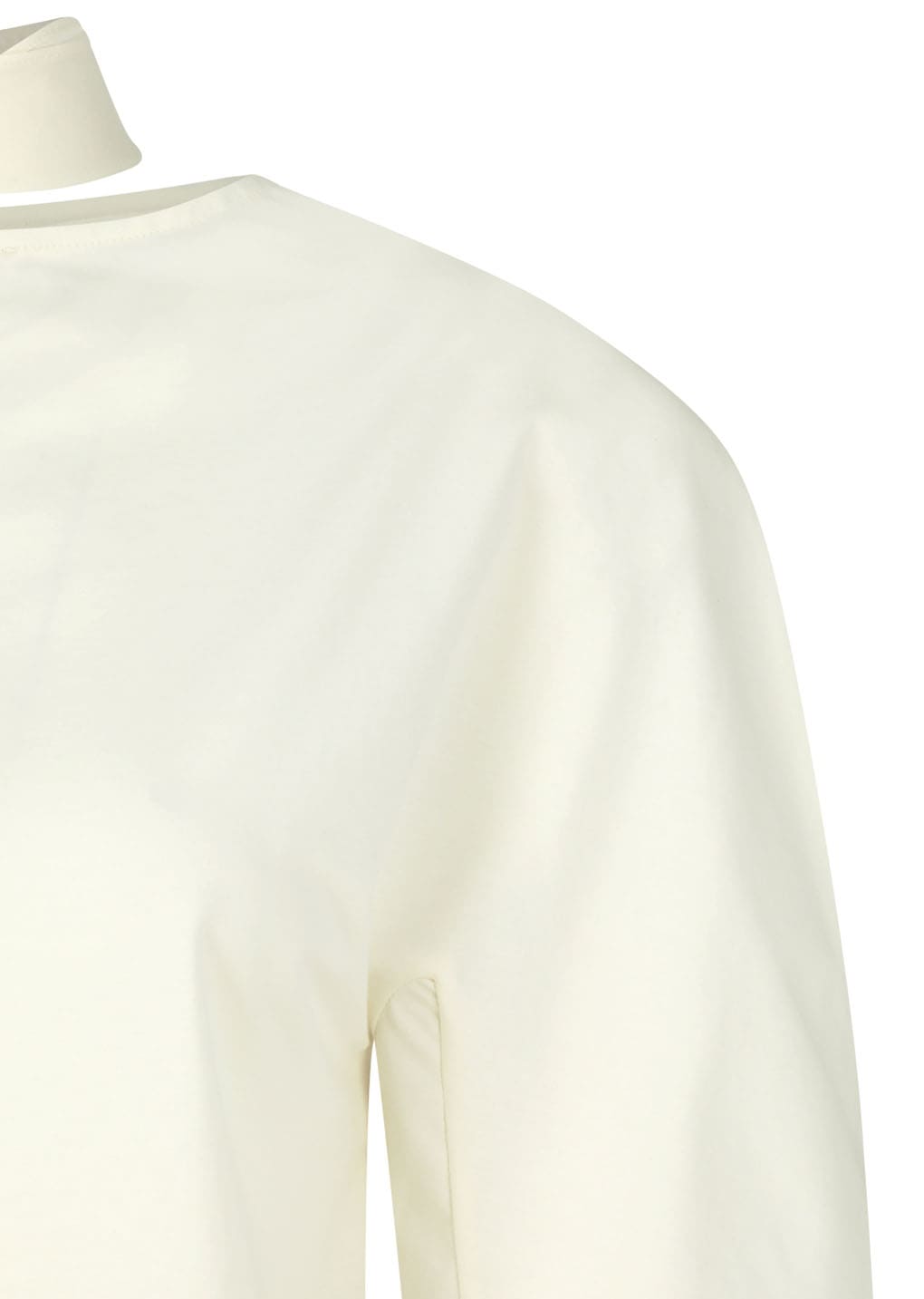 padded jersey top, ivory