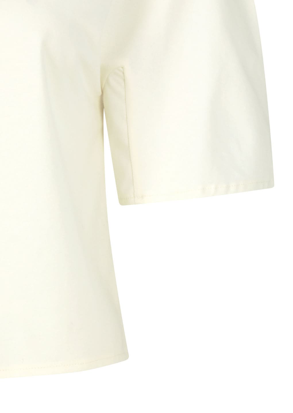 padded jersey top, ivory