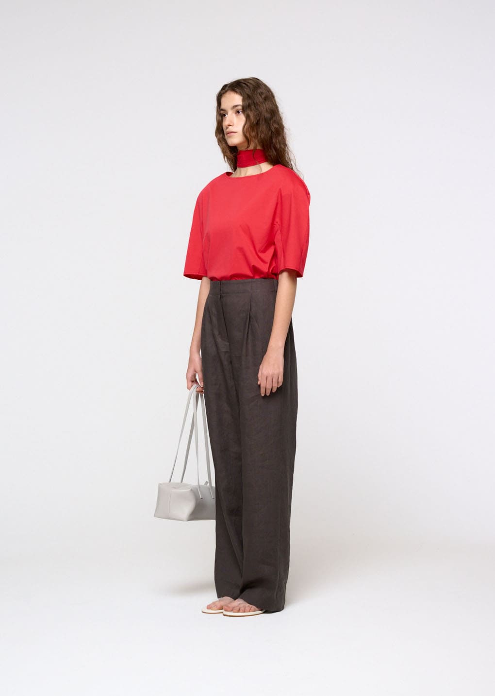 padded jersey top, red