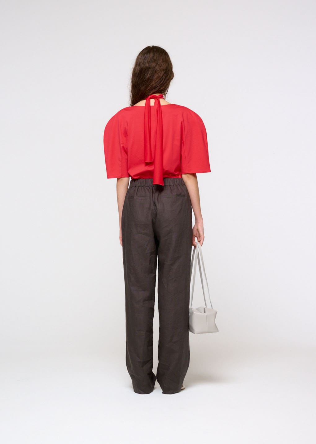 padded jersey top, red