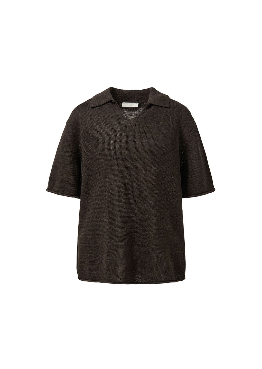 paper yarn collar knit, dark brown