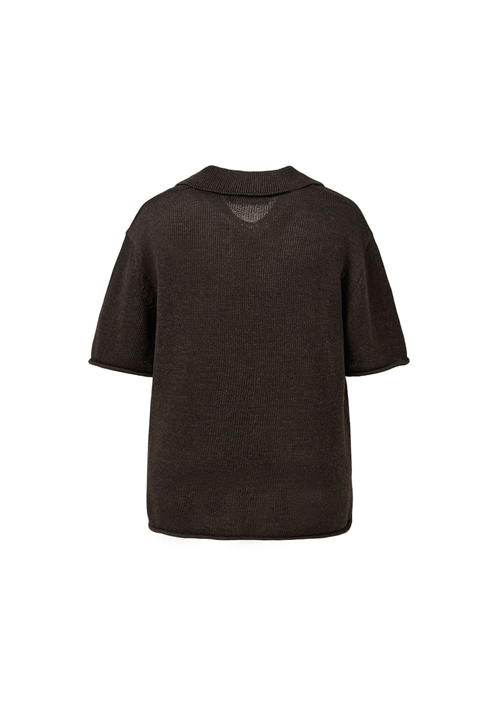 paper yarn collar knit, dark brown