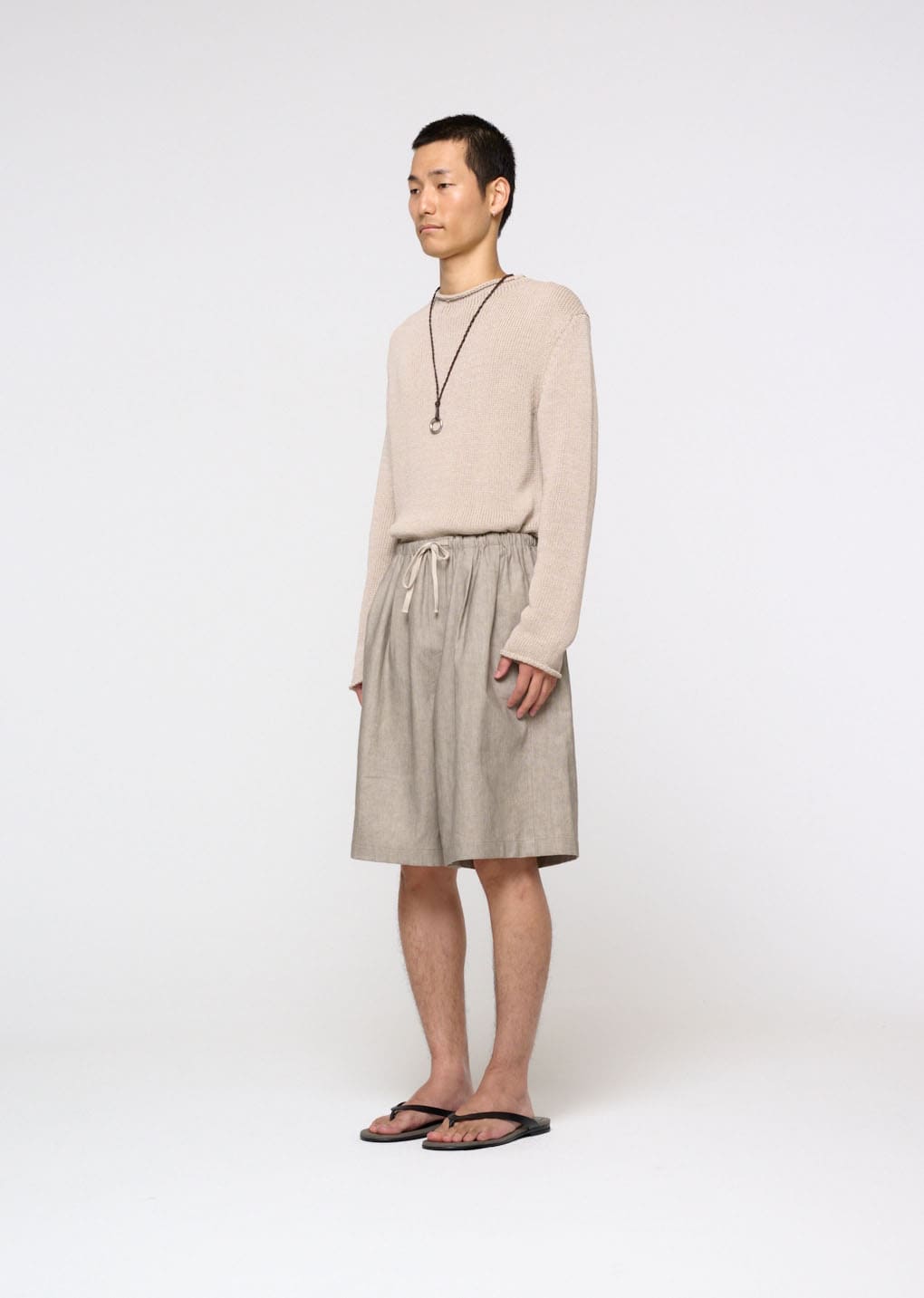 paper yarn pullover, beige