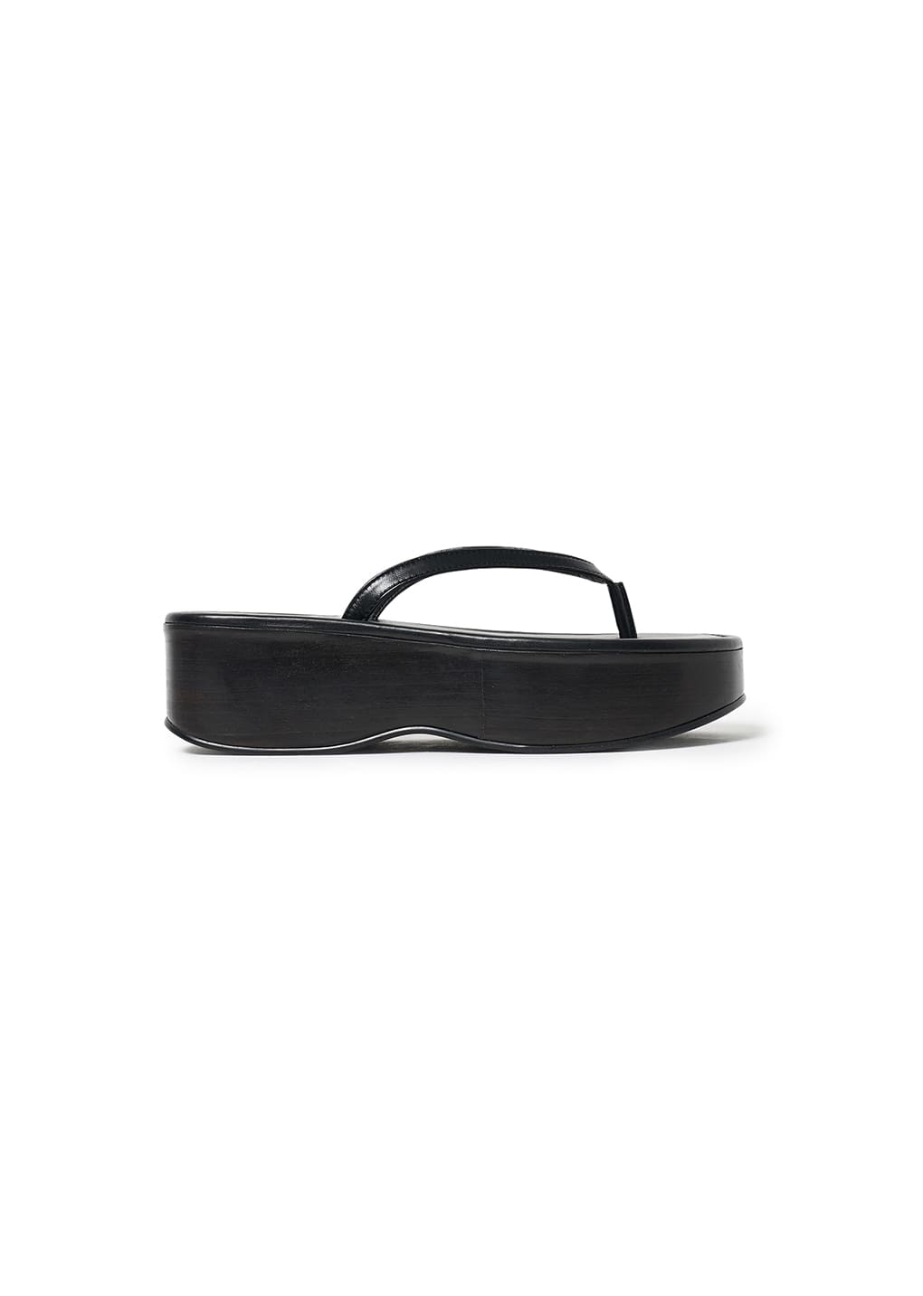 platform flip flops, black