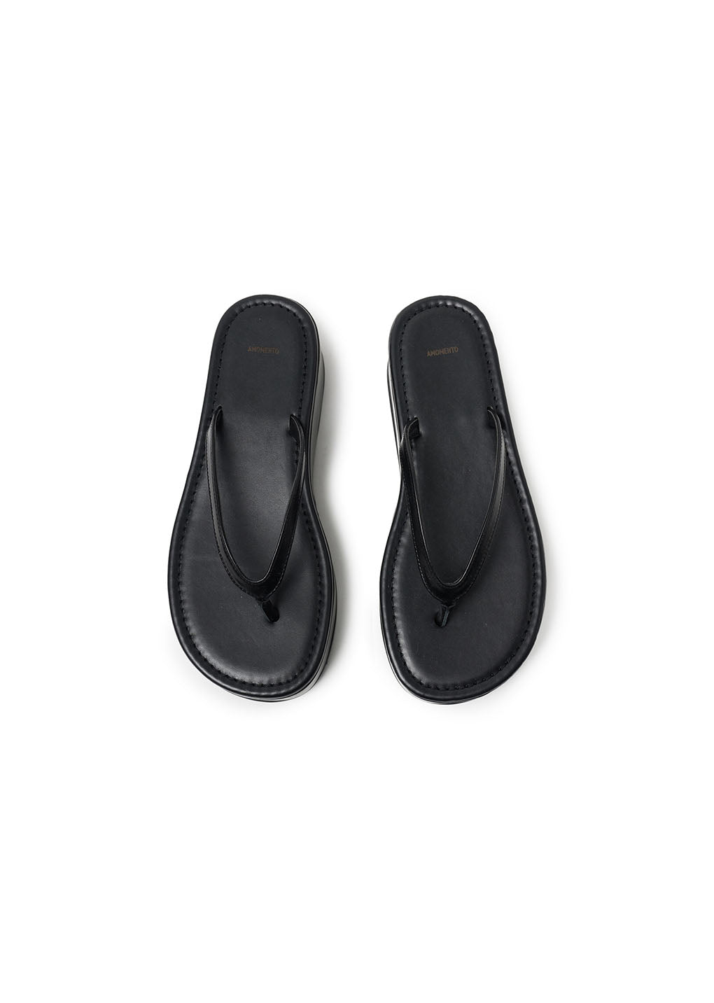 platform flip flops, black hover